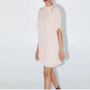 NWT ZARA PLEATED GUIPURE DRESS